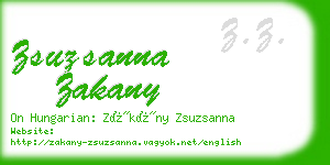 zsuzsanna zakany business card